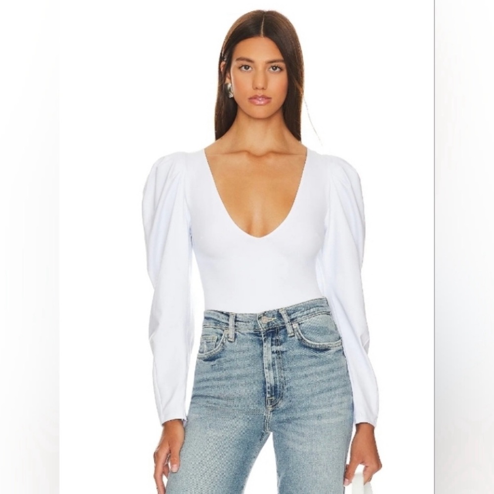 Free People Intimately Va Va Voop Bodysuit white
